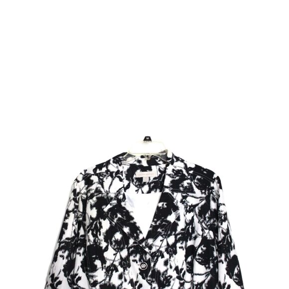 Laura Ashley Blazer Jacket Black and White Button Front  Size 2X - Picture 2 of 5